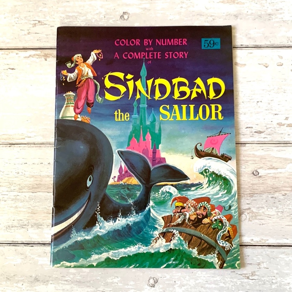 Vintage Sinbad the Sailor Color by Number with A Complete Story NEW Unused